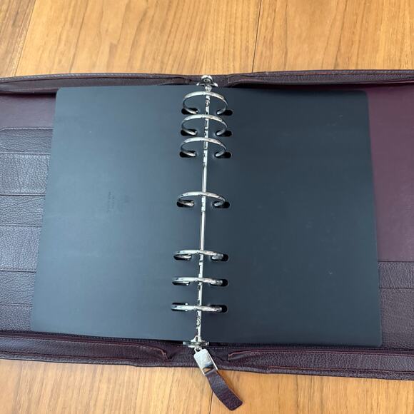 Franklin Quest Planner Brown Reddish Pebbled Leather Full Zip Large - Picture 5 of 16